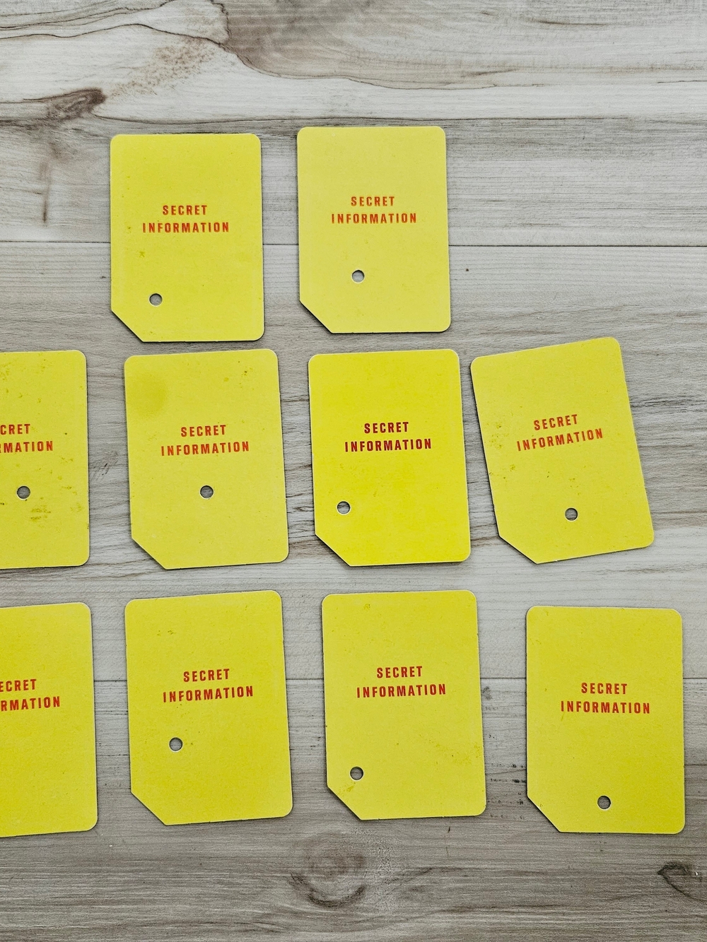 Vintage 1960 Mattel Lie Detector Game Pieces: 10 Secret Information Cards